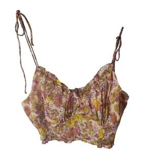 Patrons of Peace Tie Strap Crop Top, Small
